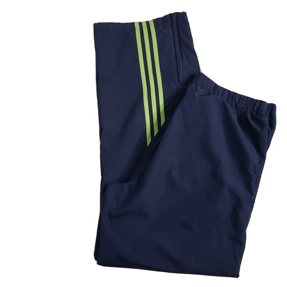 Adidas Womens Track Pants Medium Athletic 3-Stripes Navy Blue Zip Ankle Lined - Picture 4 of 11